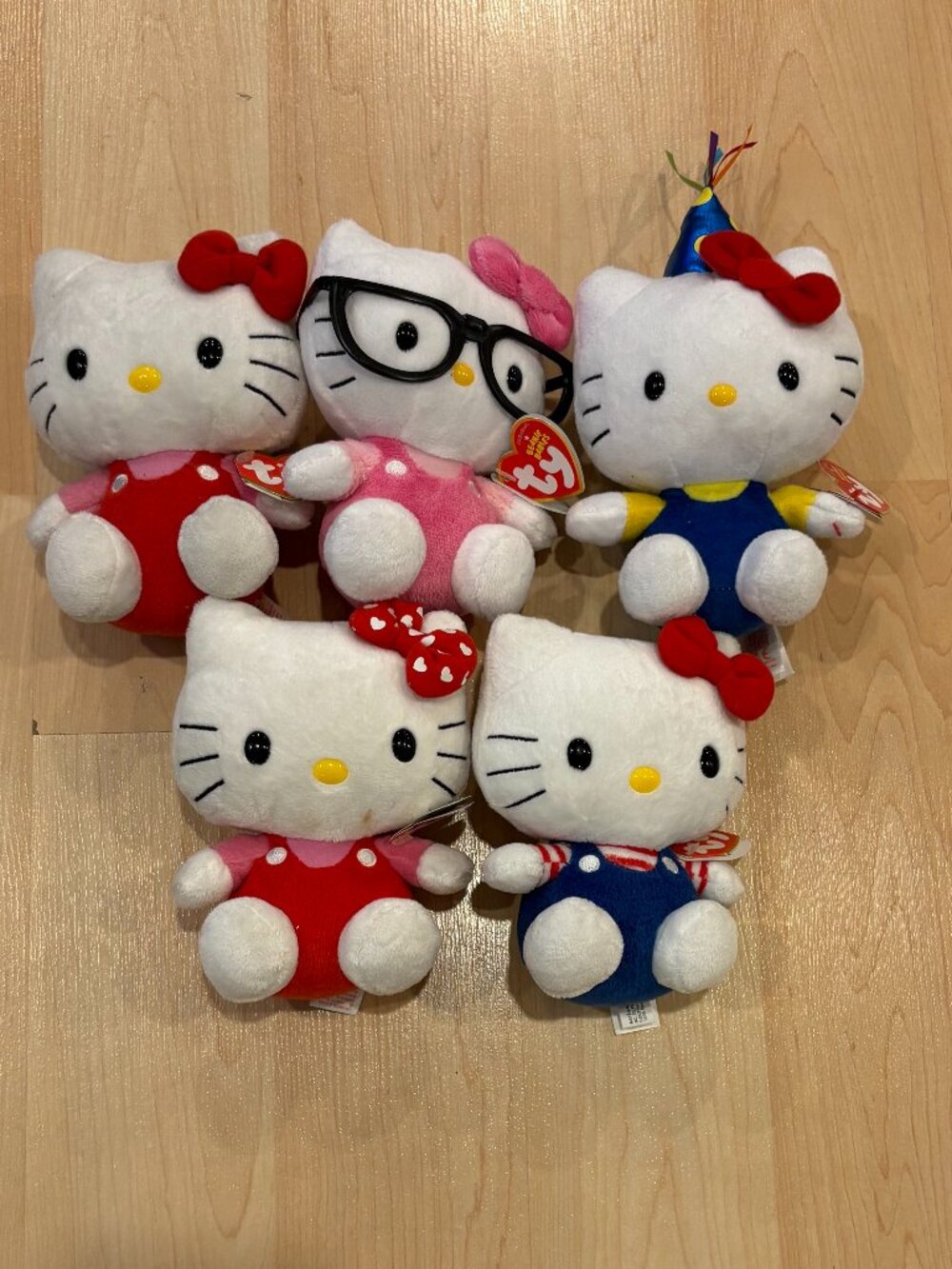 Ty Hello Kitty Classic Beanie Babies Plush Collection Set of 5